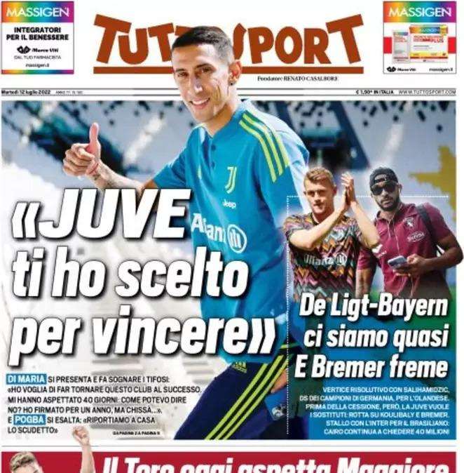 Tuttosport - Juve, ti ho scelto per vincere 