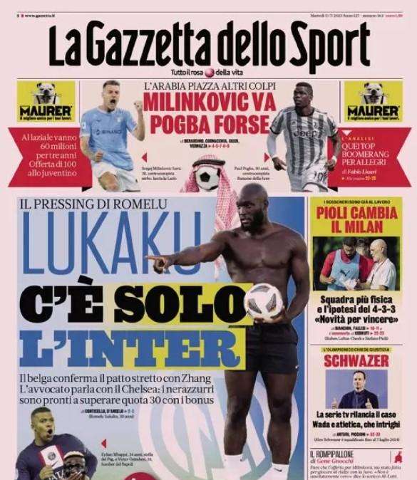 Gazzetta - Milinkovic va, Pogba in forse