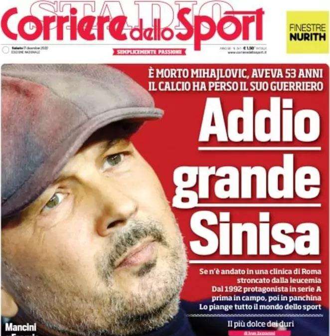 Corsport: “Addio grande Sinisa”