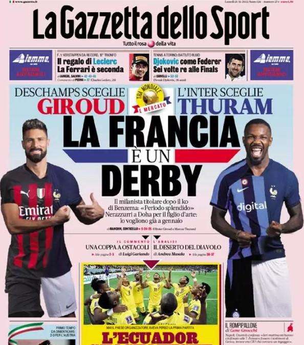 Gazzetta - La Francia e’ un derby 