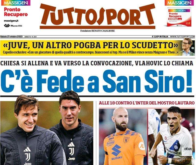 Tuttosport - C’è Fede a San Siro