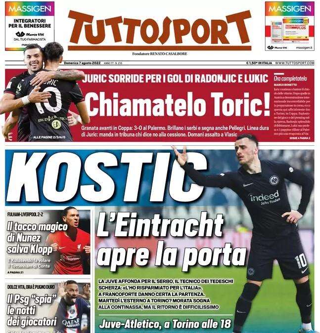 Tuttosport - Kostic, l’Eintracht apre la porta