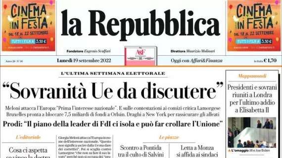 Repubblica - Juve sconfitta, e’ crisi bianconera