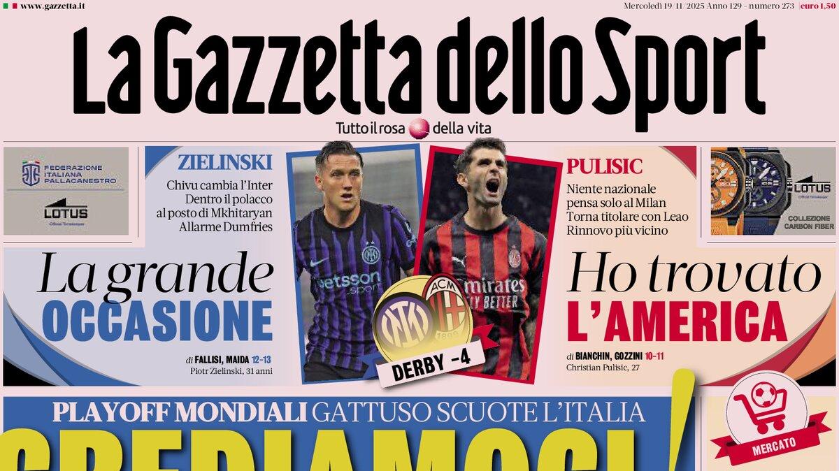 Crediamoci”: Italia verso i playoff Mondiali, derby di Milano e ultime di calciomercato per la lotta scudetto 