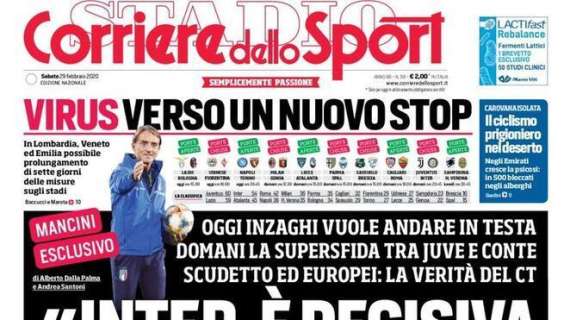 Corsport - Mancini: "Inter, è decisiva. Lazio puoi farcela. Sarri non ha colpe"