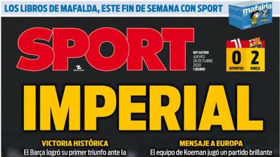 Sport sul 2-0 del Barcellona a Torino: "Imperiale, vittoria storica"