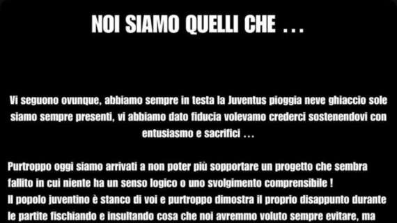 Gli ultras Juve annunciano contestazione contro squadra e società: "Popolo juventino stanco di voi, intollerabile menefreghisimo nei confronti di una maglia storica"