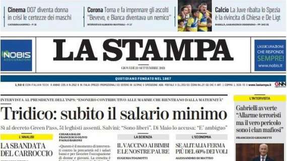 La Stampa - La Juve ribalta lo Spezia