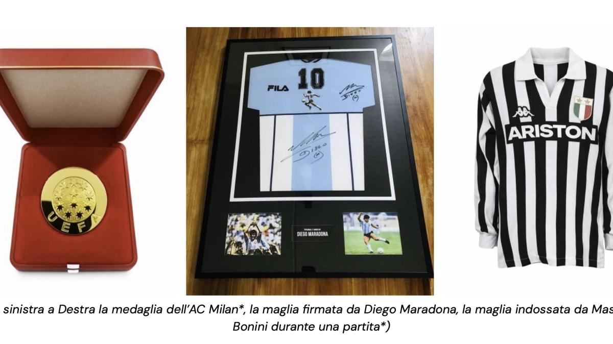 Cimeli calcio +70%: Maradona, Ronaldo e AC Milan in testa. La maglia di Bonini tra gli oggetti più costosi