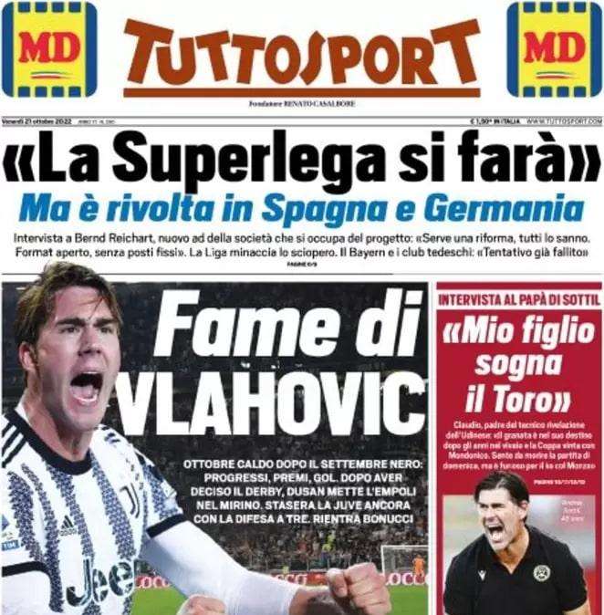 Tuttosport - Fame di Vlahovic 