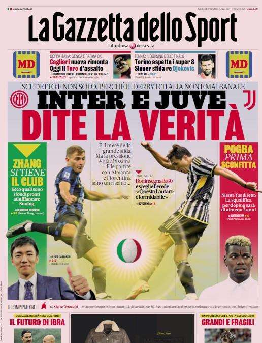 Gazzetta - Inter e Juve, dite la verità 