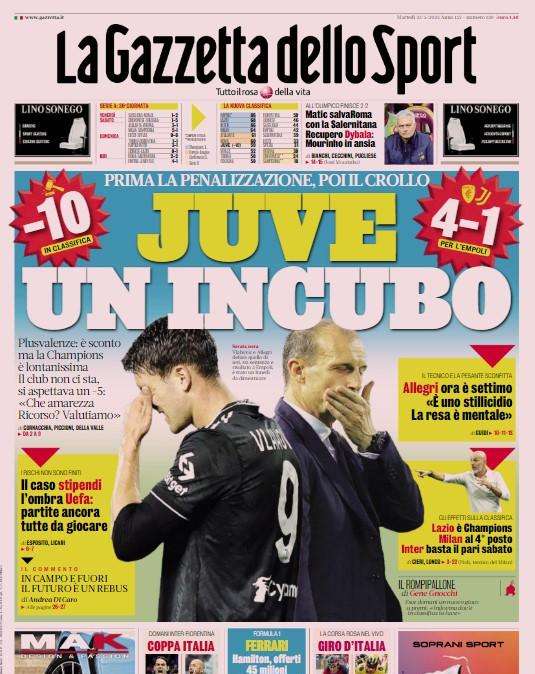 Gazzetta - Juve, un incubo 