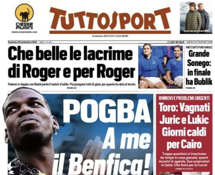 Tuttosport - Pogba, a me il Benfica 