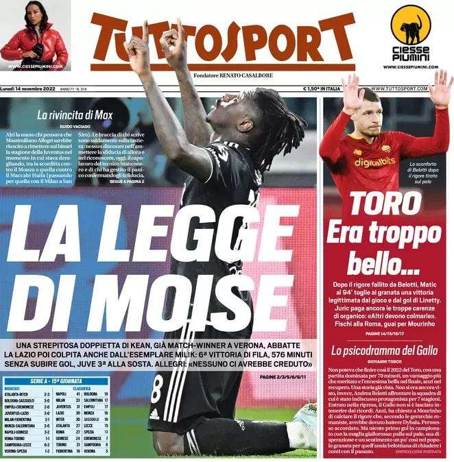 Tuttosport- La legge di Moise