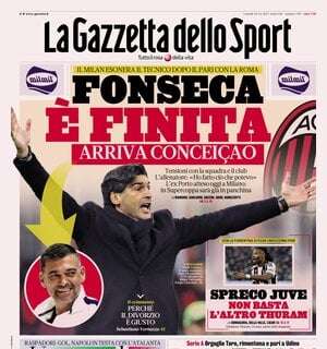 Gazzetta - Fonseca è finita. Spreco Juve 