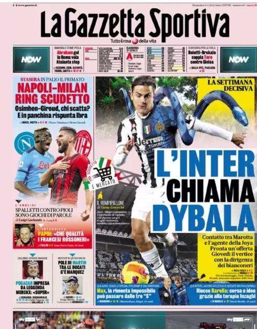 Gazzetta - L’Inter chiama Dybala