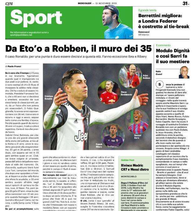 QN - Ronaldo, Il muro dei 35’