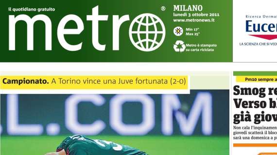 Incredibile Metro: "Juve fortunata, il Milan ha comandato il gioco"
