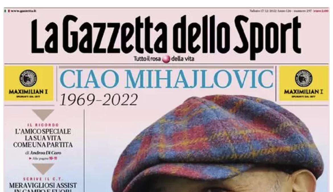 Gazzetta - Sinisa per sempre