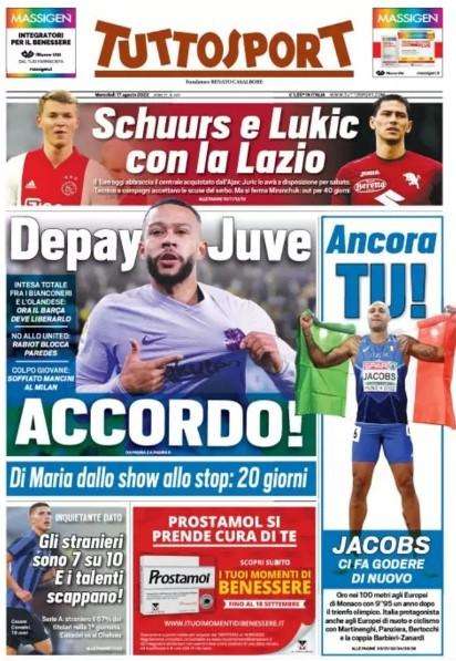 Tuttosport - Depay accordo! 