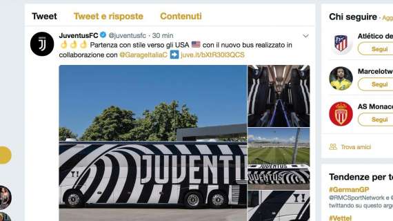 La Juventus svela un'altra novità: "Si parte con stile sul nuovo bus. Design innovativo curato da Garage Italia"
