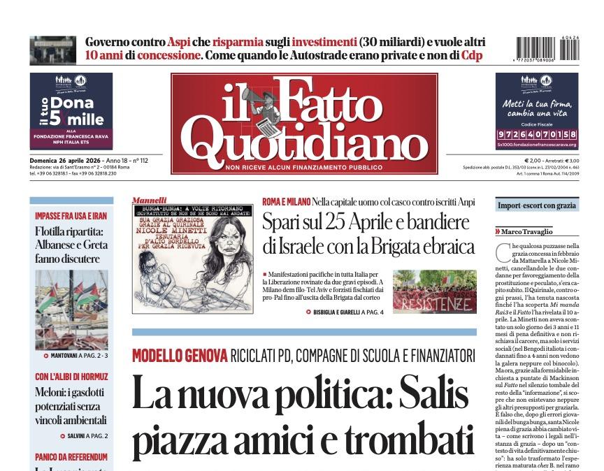 Terremoto in Serie A, Il Fatto Quotidiano in prima pagina: "Torna Calciopoli e tocca all’Inter: indagato Rocchi!"