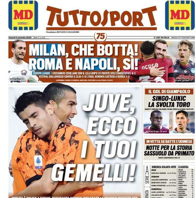 Tuttosport - Juve, ecco i tuoi gemelli 