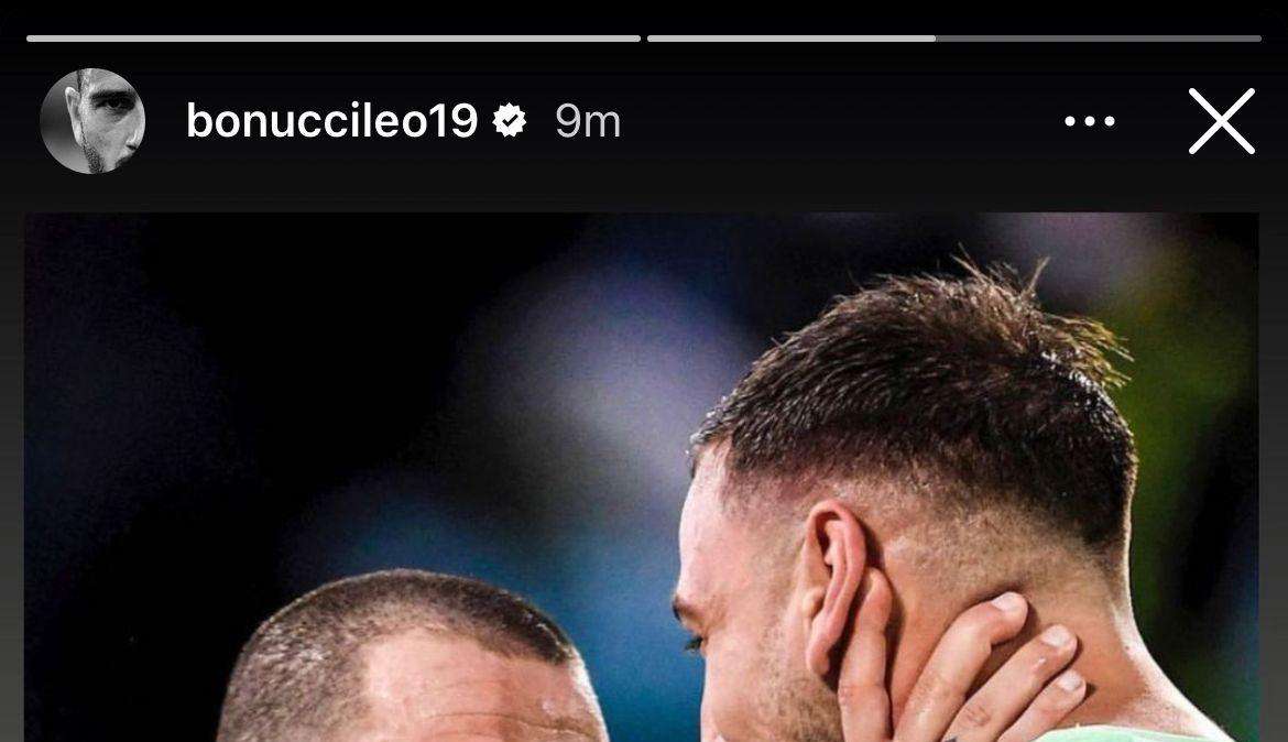 Bonucci a Donnarumma: "Sempre con te fratello. Sempre a testa alta"