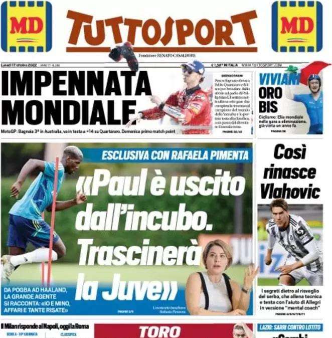 Tuttosport - Rafaela Pimenta:“‘Paul è uscito dall’incubo“