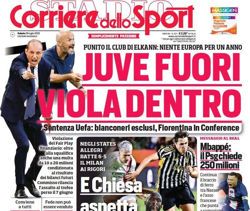 Corsport - Juve fuori, viola dentro