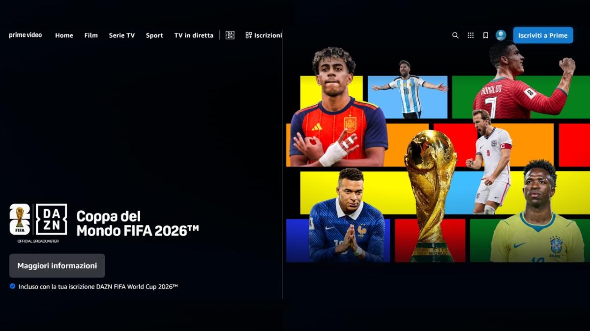 DAZN porta tutta la Coppa del Mondo Fifa 2026 anche su Prime Video