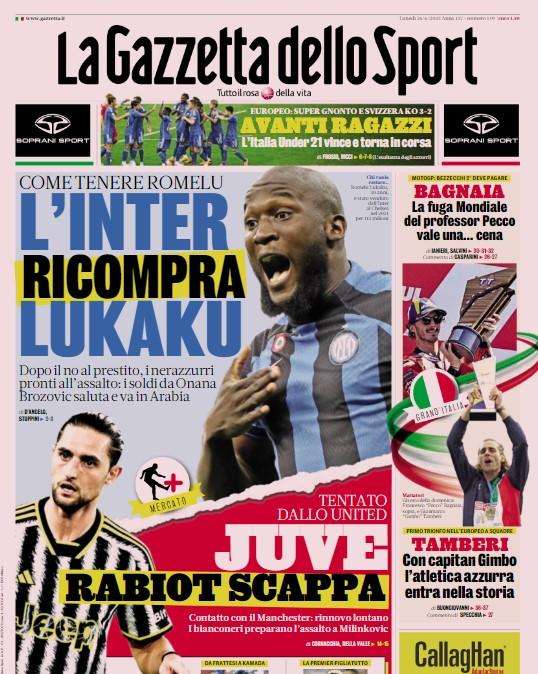 Gazzetta - Juve, Rabiot scappa