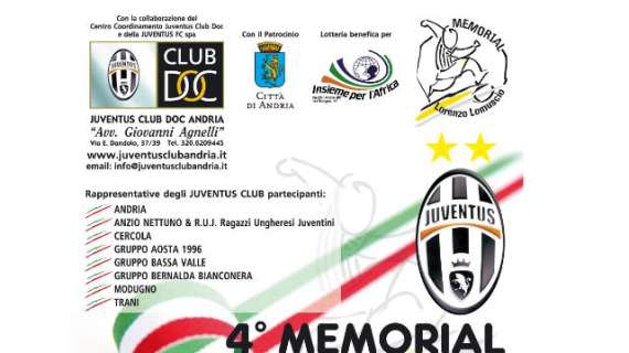 17 e 18 giugno Memorial "Lorenzo Lomuscio", organizzato dallo Juve Club Andria