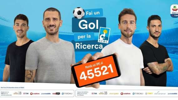 Torna "Un gol per la ricerca". Bonucci, Marchisio, Romagnoli e Politano  nella "squadra" AIRC (FOTO-VIDEO)
