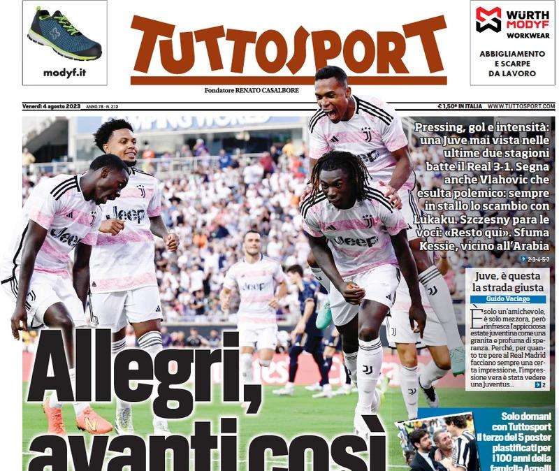 Tuttosport - Allegri, avanti così 