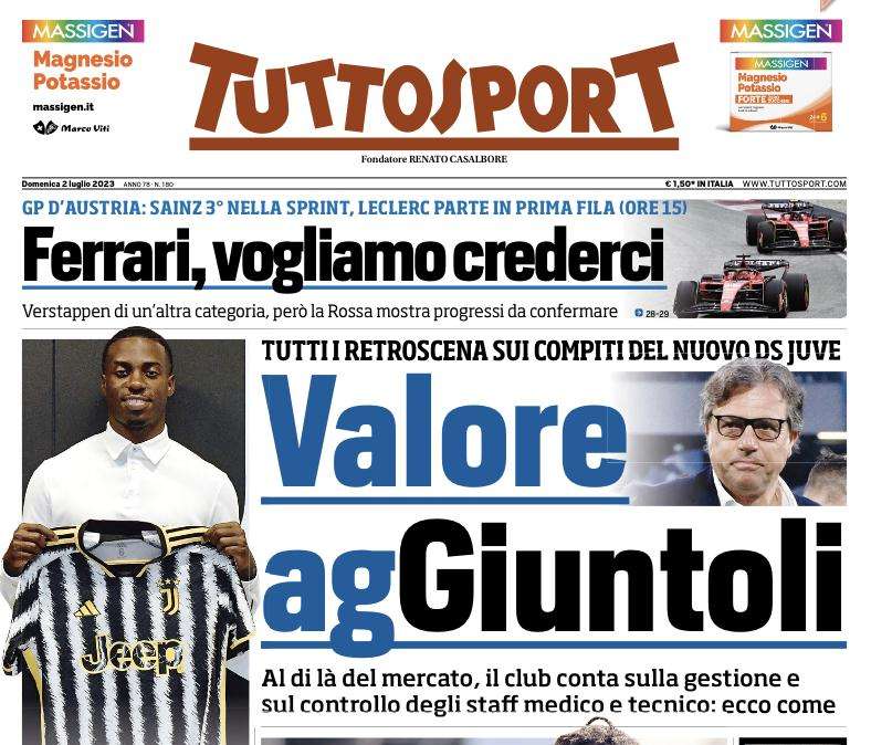 Tuttosport  - Valore AgGiuntoli. Sirene arabe per Alex Sandro