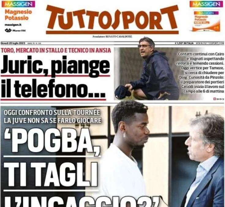 Tuttosport - Giuntoli a Pogba: “Ti tagli l’ingaggio?”