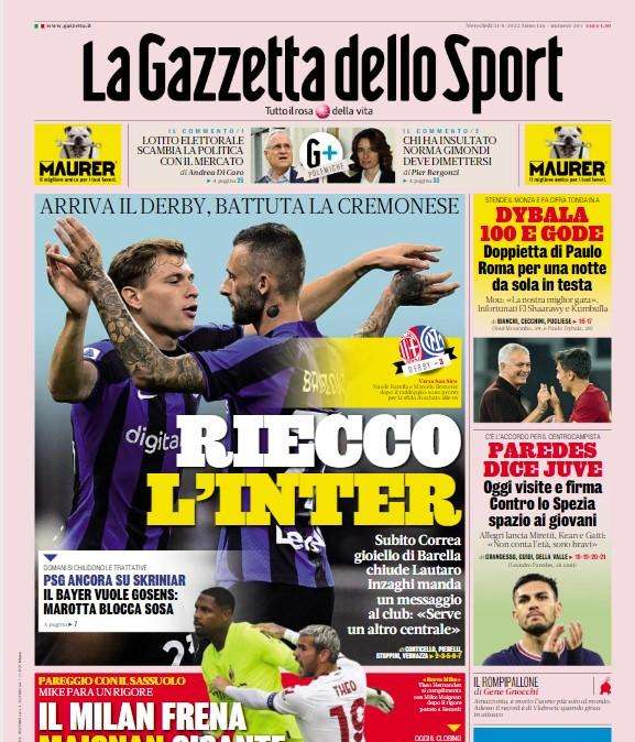 Gazzetta - Paredes dice Juve 
