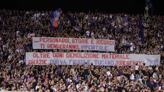 Curva Fiesole: "A raccolta tutta la tifoseria domani per caricare la squadra in vista di Juventus-Fiorentina"