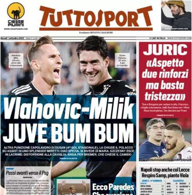 Tuttosport - Vlahovic e Milik, boom boom