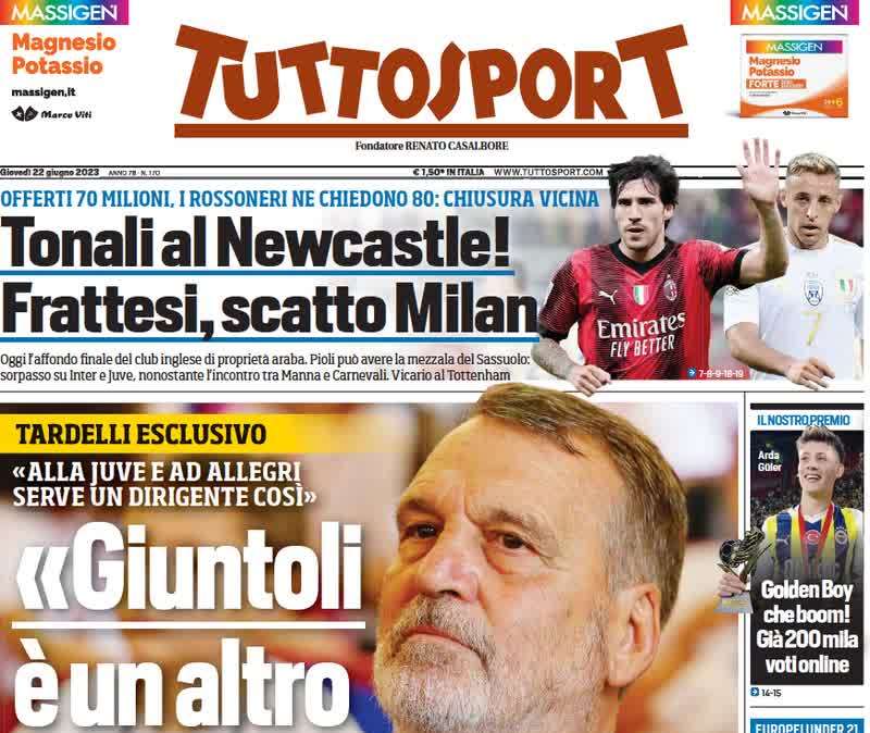 Tuttosport - Tardelli: "Giuntoli, un altro Marotta"