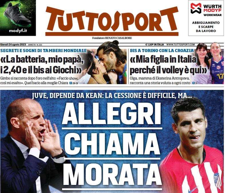 Tuttosport - Allegri chiama Morata: Dipende da Kean