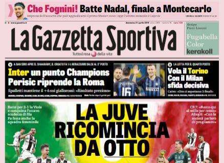 Gazzetta - La Juve ricomincia da 8