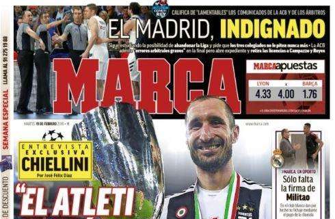 Marca intervista Chiellini: "L'Atletico è più italiano che spagnolo"
