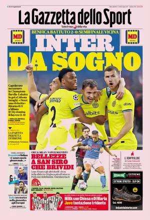 Gazzetta - Milik con Chiesa e Di Maria