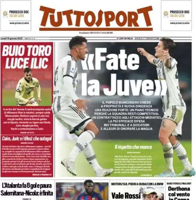 Tuttosport - Fate la Juve 