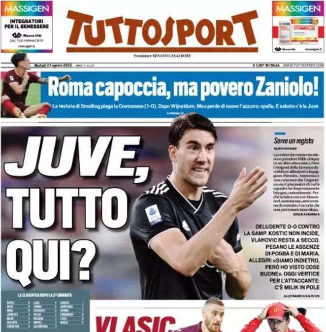 Tuttosport - Juve, tutto qui?