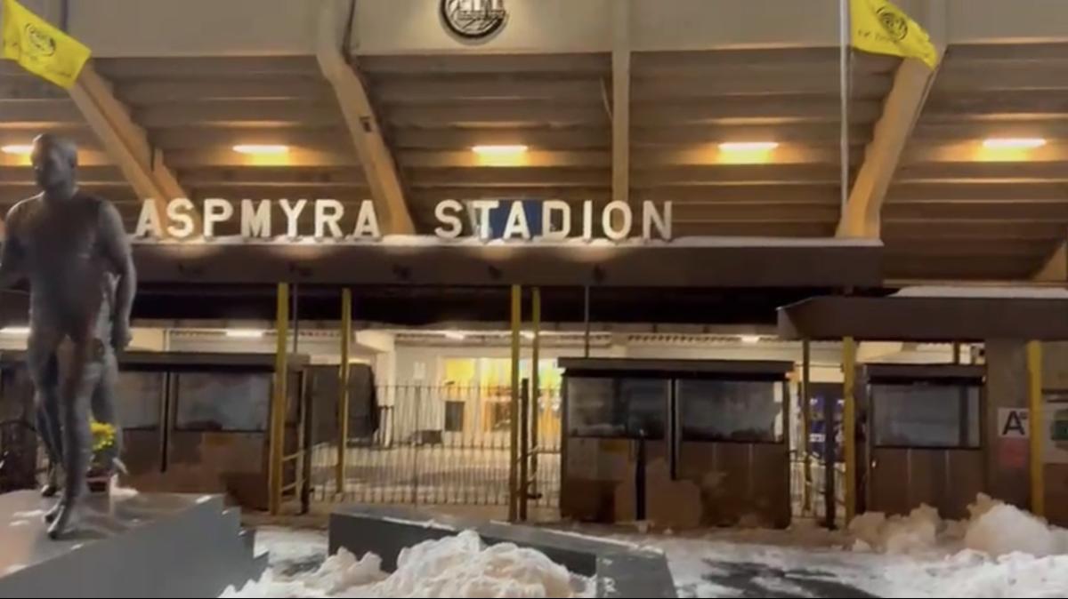 Campo dell’Aspmyra Stadion, al momento, in buone condizioni 