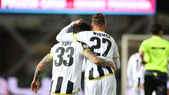 L'Udinese passa ad Empoli per 2-1. Kone salterà la Juve
