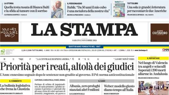 La Stampa - Motta resta in corsa: 'Scudetto? Nessuno lo vince a novembre'" 